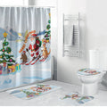 Merry Christmas Australia Bathroom Set Funny Aussie Animals Santa Skiing