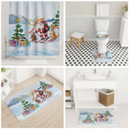 Merry Christmas Australia Bathroom Set Funny Aussie Animals Santa Skiing