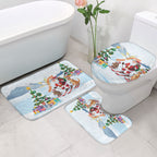 Merry Christmas Australia Bathroom Set Funny Aussie Animals Santa Skiing