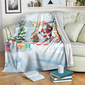 Merry Christmas Australia Blanket Funny Aussie Animals Santa Skiing