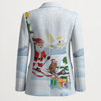 Merry Christmas Australia Blazer Funny Aussie Animals Santa Skiing