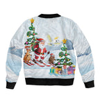 Merry Christmas Australia Bomber Jacket Funny Aussie Animals Santa Skiing