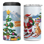Merry Christmas Australia 4 in 1 Can Cooler Tumbler Funny Aussie Animals Santa Skiing