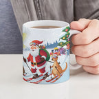 Merry Christmas Australia Ceramic Mug Funny Aussie Animals Santa Skiing