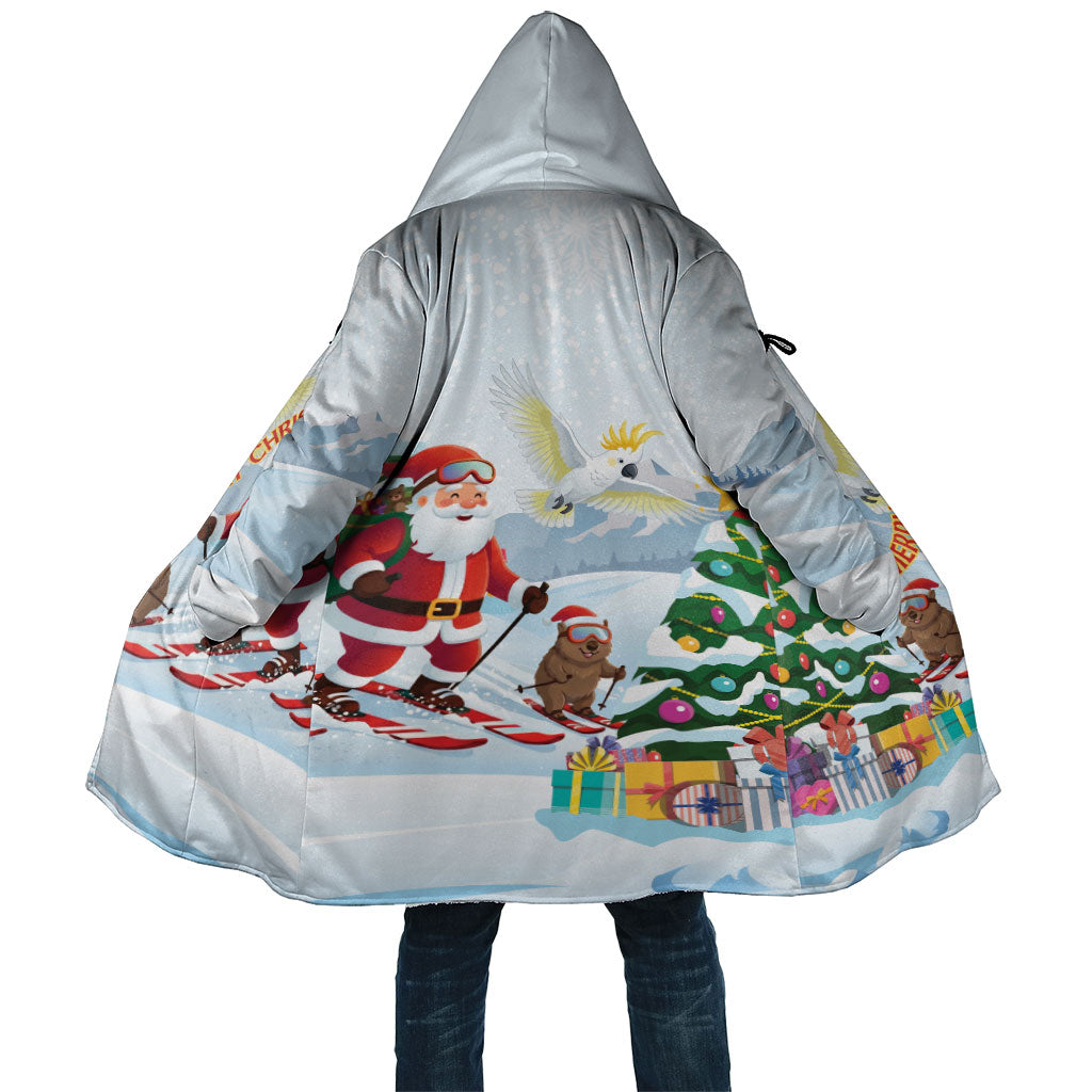 Merry Christmas Australia Cloak Funny Aussie Animals Santa Skiing