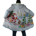 Merry Christmas Australia Cloak Funny Aussie Animals Santa Skiing