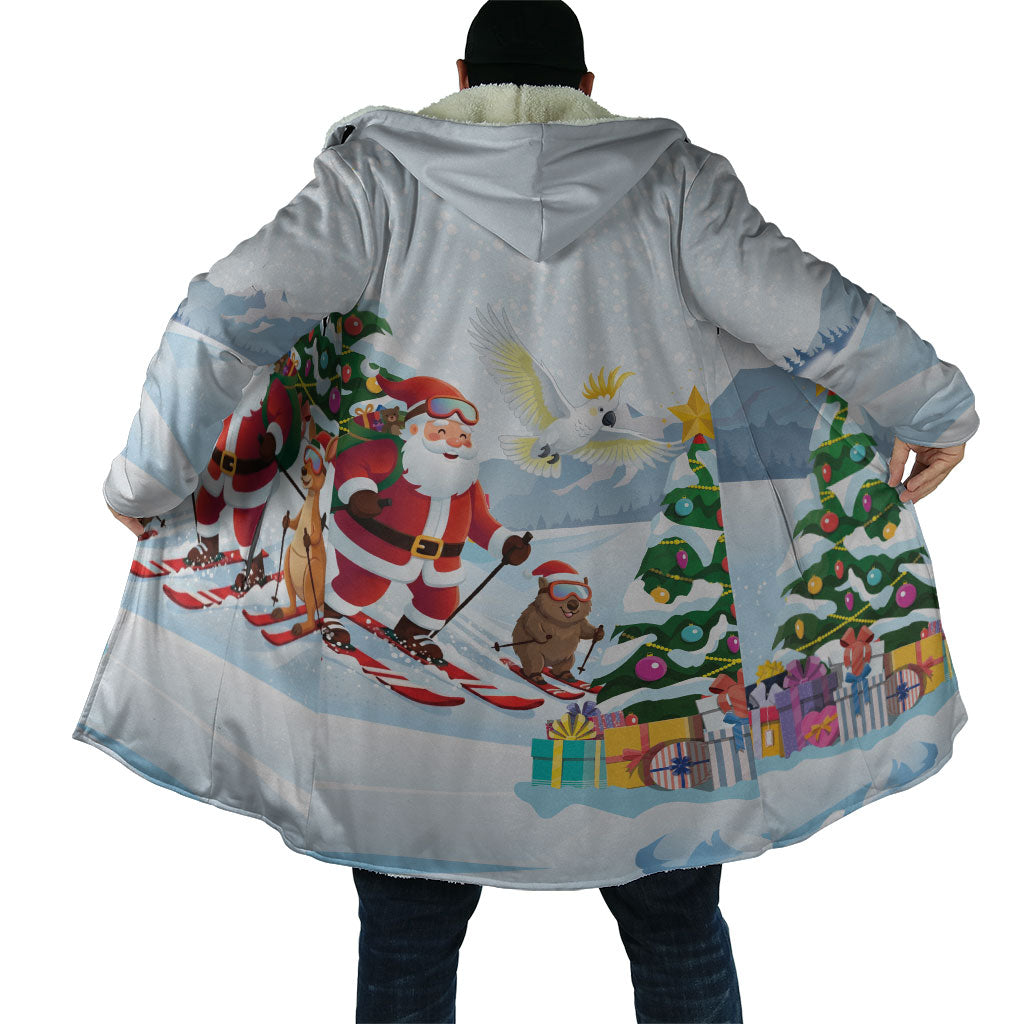 Merry Christmas Australia Cloak Funny Aussie Animals Santa Skiing