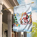 Merry Christmas Australia Garden Flag Funny Aussie Animals Santa Skiing