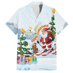 Merry Christmas Australia Hawaiian Shirt Funny Aussie Animals Santa Skiing