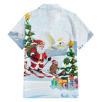 Merry Christmas Australia Hawaiian Shirt Funny Aussie Animals Santa Skiing