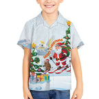 Merry Christmas Australia Hawaiian Shirt Funny Aussie Animals Santa Skiing