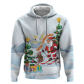 Merry Christmas Australia Hoodie Funny Aussie Animals Santa Skiing