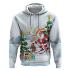 Merry Christmas Australia Hoodie Funny Aussie Animals Santa Skiing