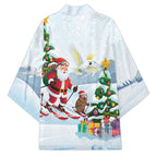Merry Christmas Australia Kimono Funny Aussie Animals Santa Skiing