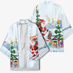 Merry Christmas Australia Kimono Funny Aussie Animals Santa Skiing