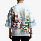Merry Christmas Australia Kimono Funny Aussie Animals Santa Skiing