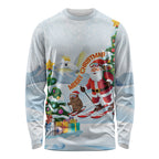 Merry Christmas Australia Long Sleeve Shirt Funny Aussie Animals Santa Skiing