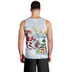 Merry Christmas Australia Men Tank Top Funny Aussie Animals Santa Skiing