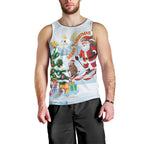 Merry Christmas Australia Men Tank Top Funny Aussie Animals Santa Skiing