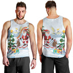 Merry Christmas Australia Men Tank Top Funny Aussie Animals Santa Skiing
