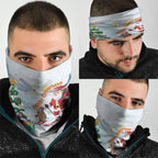 Merry Christmas Australia Neck Gaiter Funny Aussie Animals Santa Skiing
