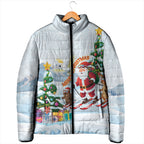 Merry Christmas Australia Padded Jacket Funny Aussie Animals Santa Skiing