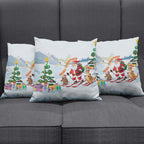 Merry Christmas Australia Pillow Cover Funny Aussie Animals Santa Skiing