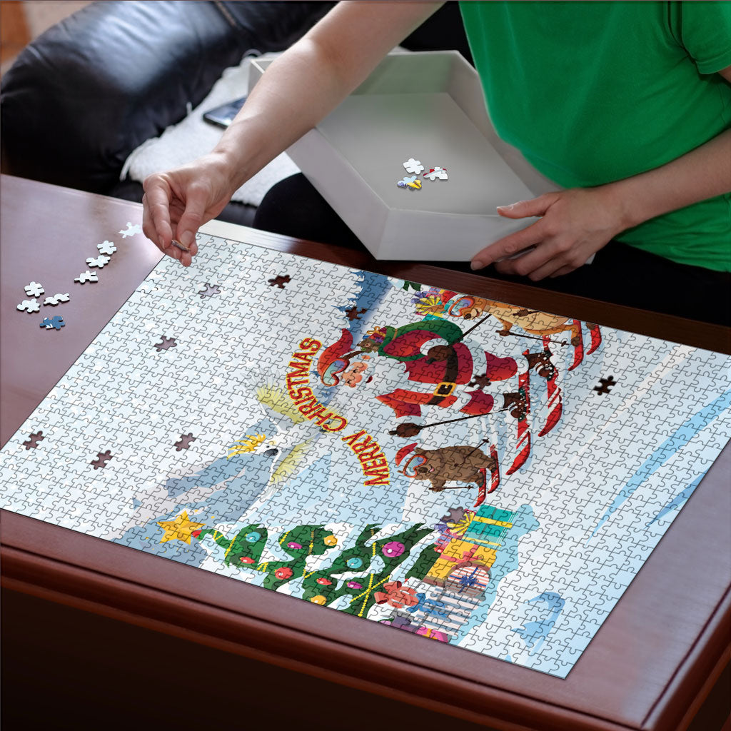 Merry Christmas Australia Puzzle Funny Aussie Animals Santa Skiing