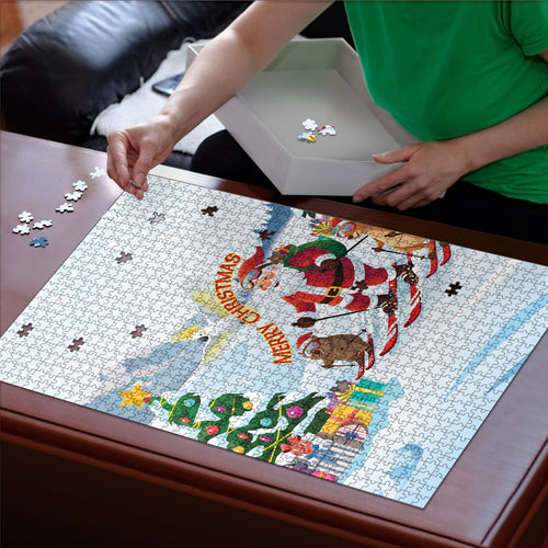 Merry Christmas Australia Puzzle Funny Aussie Animals Santa Skiing