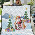 Merry Christmas Australia Quilt Funny Aussie Animals Santa Skiing