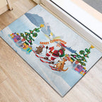 Merry Christmas Australia Rubber Doormat Funny Aussie Animals Santa Skiing