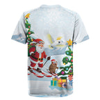 Merry Christmas Australia Rugby Jersey Funny Aussie Animals Santa Skiing