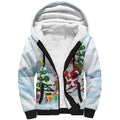 Merry Christmas Australia Sherpa Hoodie Funny Aussie Animals Santa Skiing