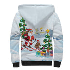 Merry Christmas Australia Sherpa Hoodie Funny Aussie Animals Santa Skiing