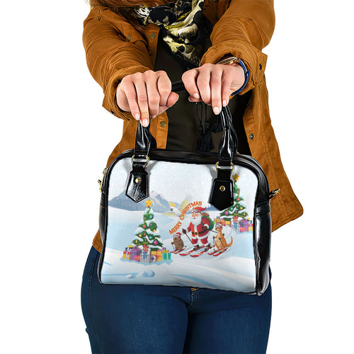 Merry Christmas Australia Shoulder Handbag Funny Aussie Animals Santa Skiing