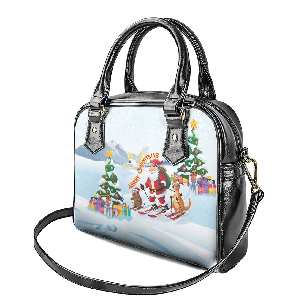 Merry Christmas Australia Shoulder Handbag Funny Aussie Animals Santa Skiing