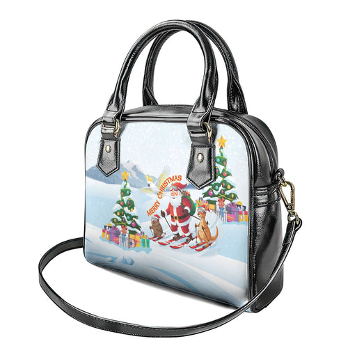 Merry Christmas Australia Shoulder Handbag Funny Aussie Animals Santa Skiing