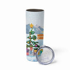 Merry Christmas Australia Skinny Tumbler Funny Aussie Animals Santa Skiing