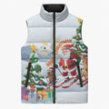Merry Christmas Australia Sleeveless Puffer Jacket Funny Aussie Animals Santa Skiing