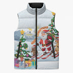 Merry Christmas Australia Sleeveless Puffer Jacket Funny Aussie Animals Santa Skiing