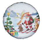 Merry Christmas Australia Spare Tire Cover Funny Aussie Animals Santa Skiing