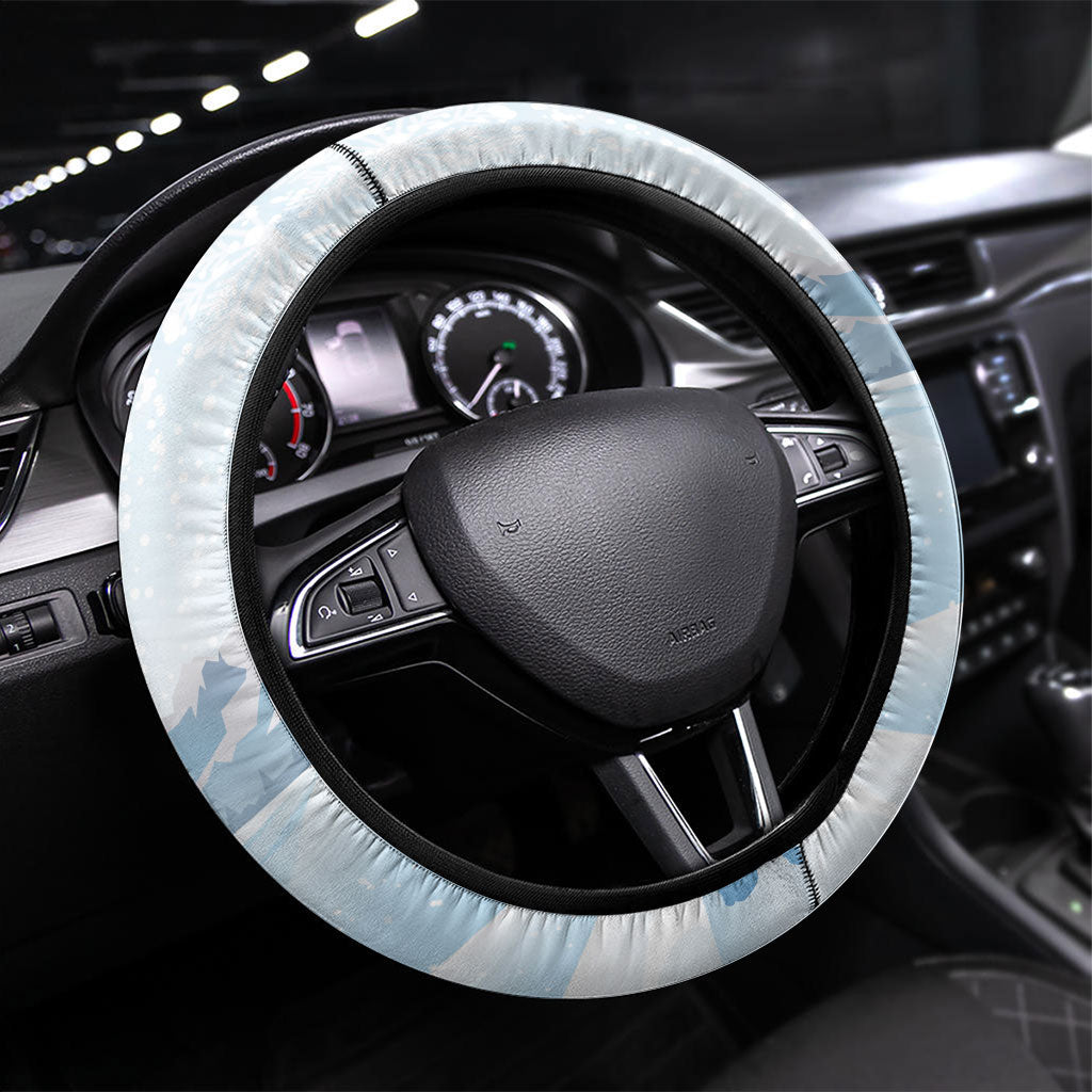 Merry Christmas Australia Steering Wheel Cover Funny Aussie Animals Santa Skiing
