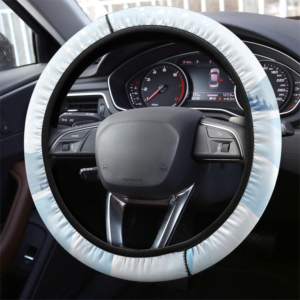 Merry Christmas Australia Steering Wheel Cover Funny Aussie Animals Santa Skiing