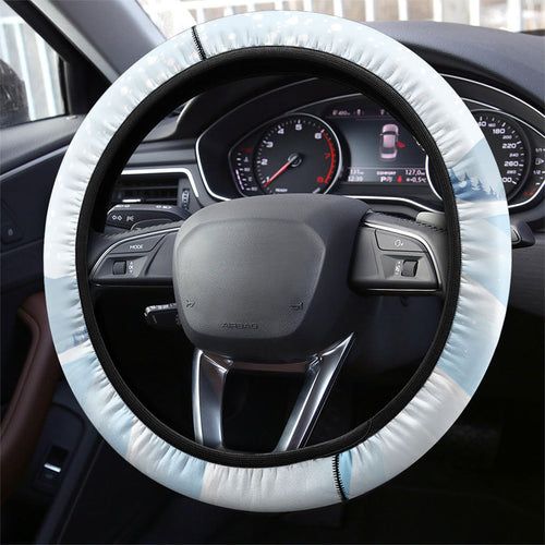 Merry Christmas Australia Steering Wheel Cover Funny Aussie Animals Santa Skiing