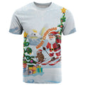 Merry Christmas Australia T Shirt Funny Aussie Animals Santa Skiing