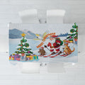 Merry Christmas Australia Tablecloth Funny Aussie Animals Santa Skiing