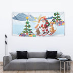 Merry Christmas Australia Tapestry Funny Aussie Animals Santa Skiing