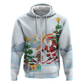Merry Christmas Australia Zip Hoodie Funny Aussie Animals Santa Skiing