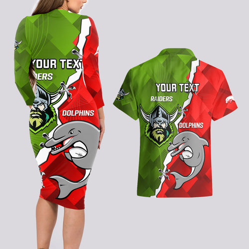 personalised-dolphins-and-raiders-rugby-couples-matching-long-sleeve-bodycon-dress-and-hawaiian-shirt-2023-sporty-version