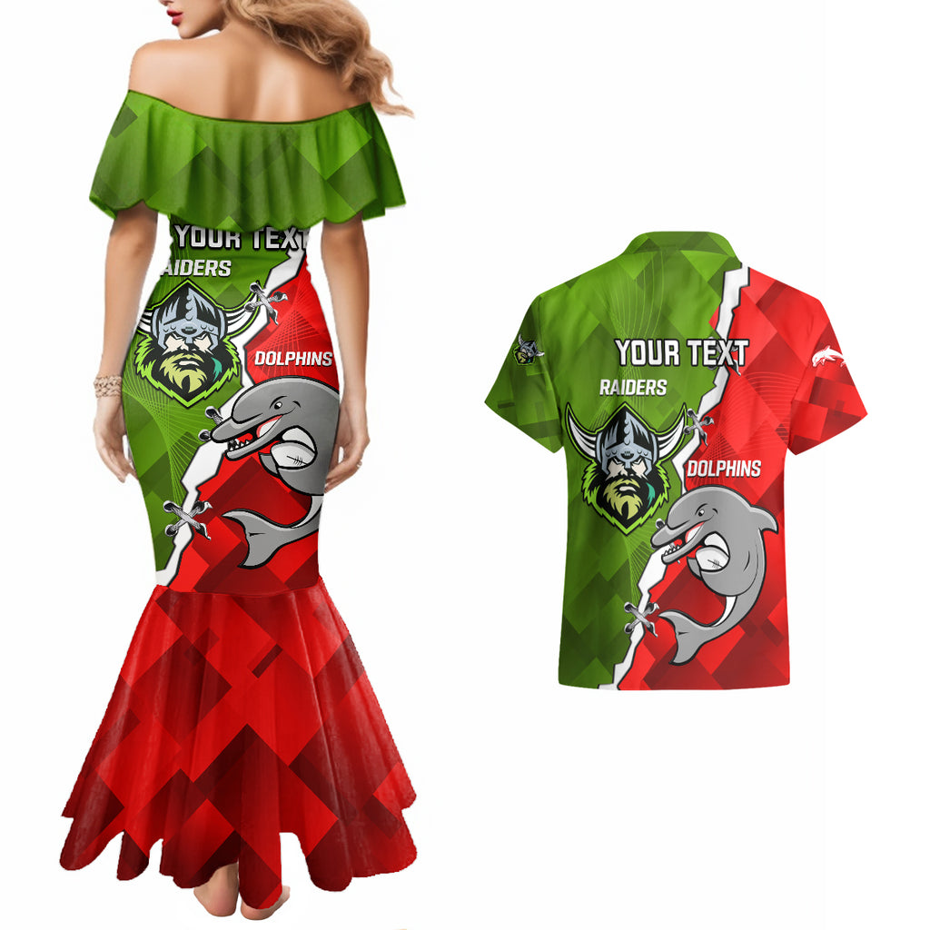 personalised-dolphins-and-raiders-rugby-couples-matching-mermaid-dress-and-hawaiian-shirt-2023-sporty-version